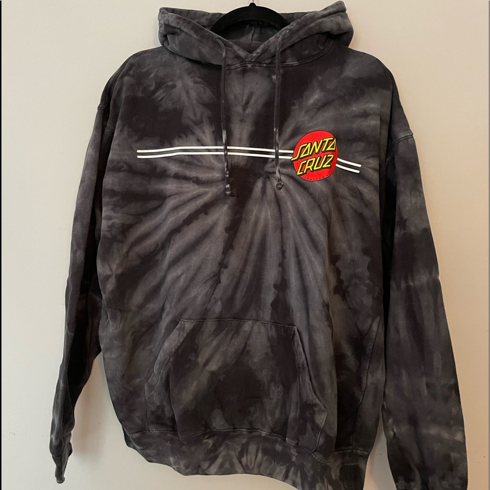Santa Cruz Tie Dye Black & Grey Hoodie